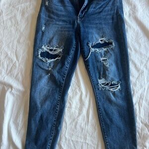 Distressed Blue Jeans